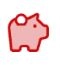 Rotes Sparschwein