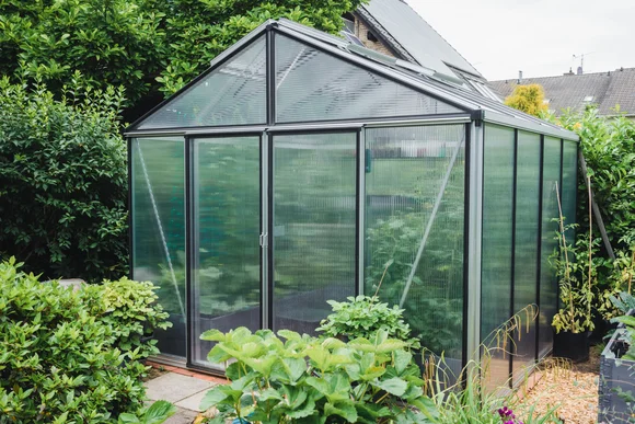 Kleines Gewächshaus im Garten
