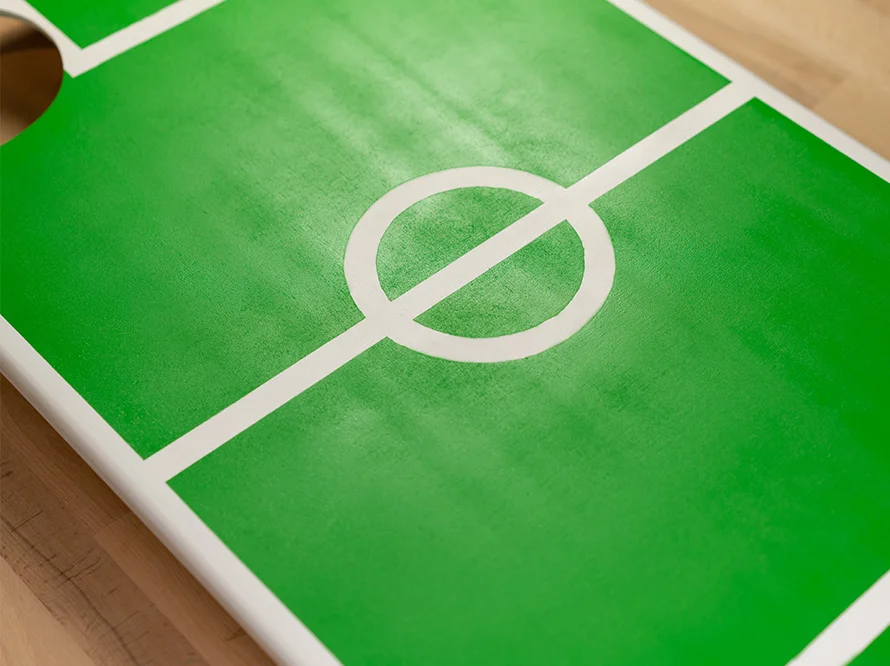 Nahaufnahme eines Fußballfeldes