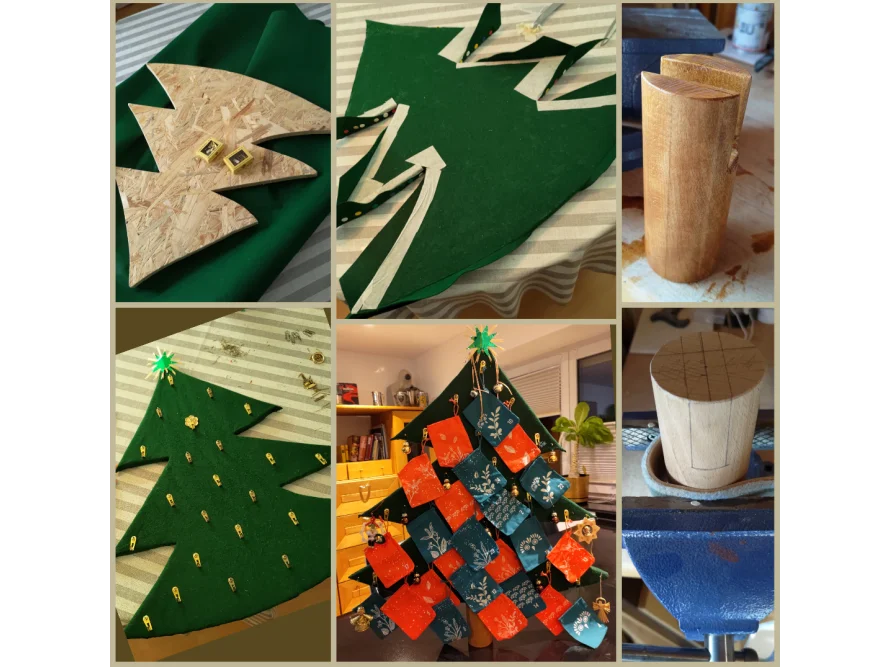 Herstellung eines DIY Adventskalenders in Tannenbaumform