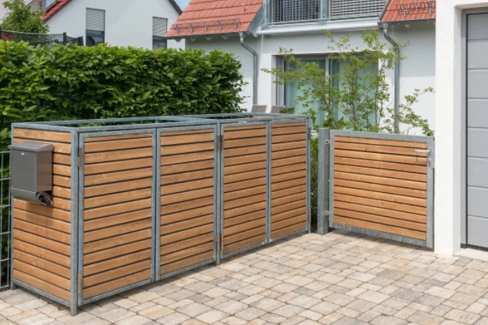 Mülltonnenverkleidung aus Holz