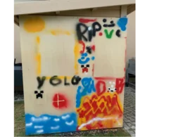 Bunte Graffiti-Wand